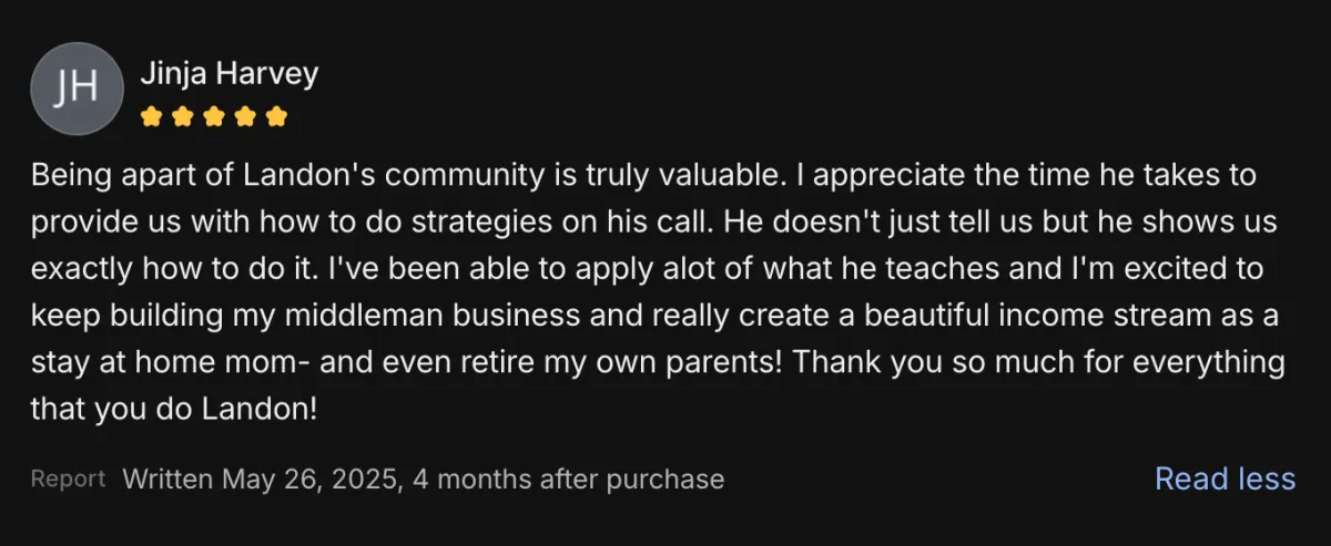 Jinja Harvey, 5-star review