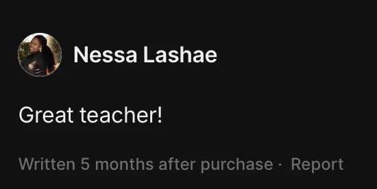 Nessa Lashae, 5-star review